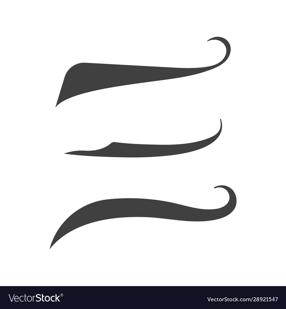 Swash and swooshes tails typography set brush Vector Image