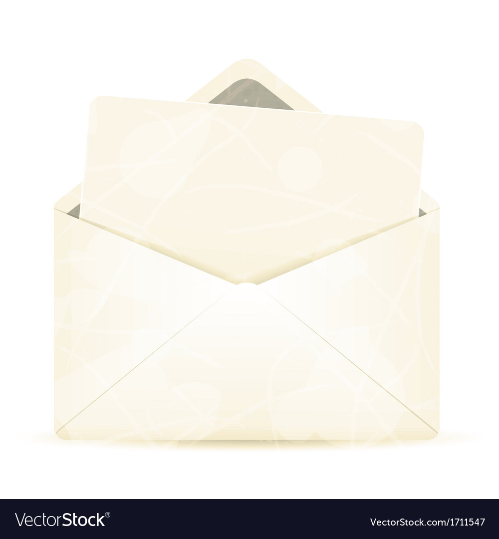 Vintage envelope with white paper