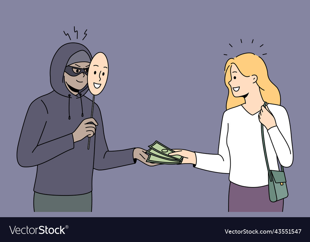 woman-give-money-to-scammer-royalty-free-vector-image