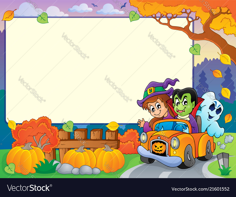 Autumn Frame With Halloween Theme 3 Vector Image Autumn Frame With Halloween Theme 3 Vector Image