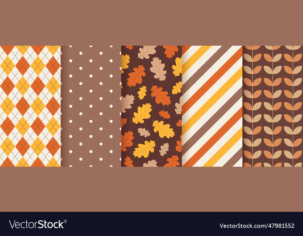 Autumn seamless pattern background with fall Vector Image