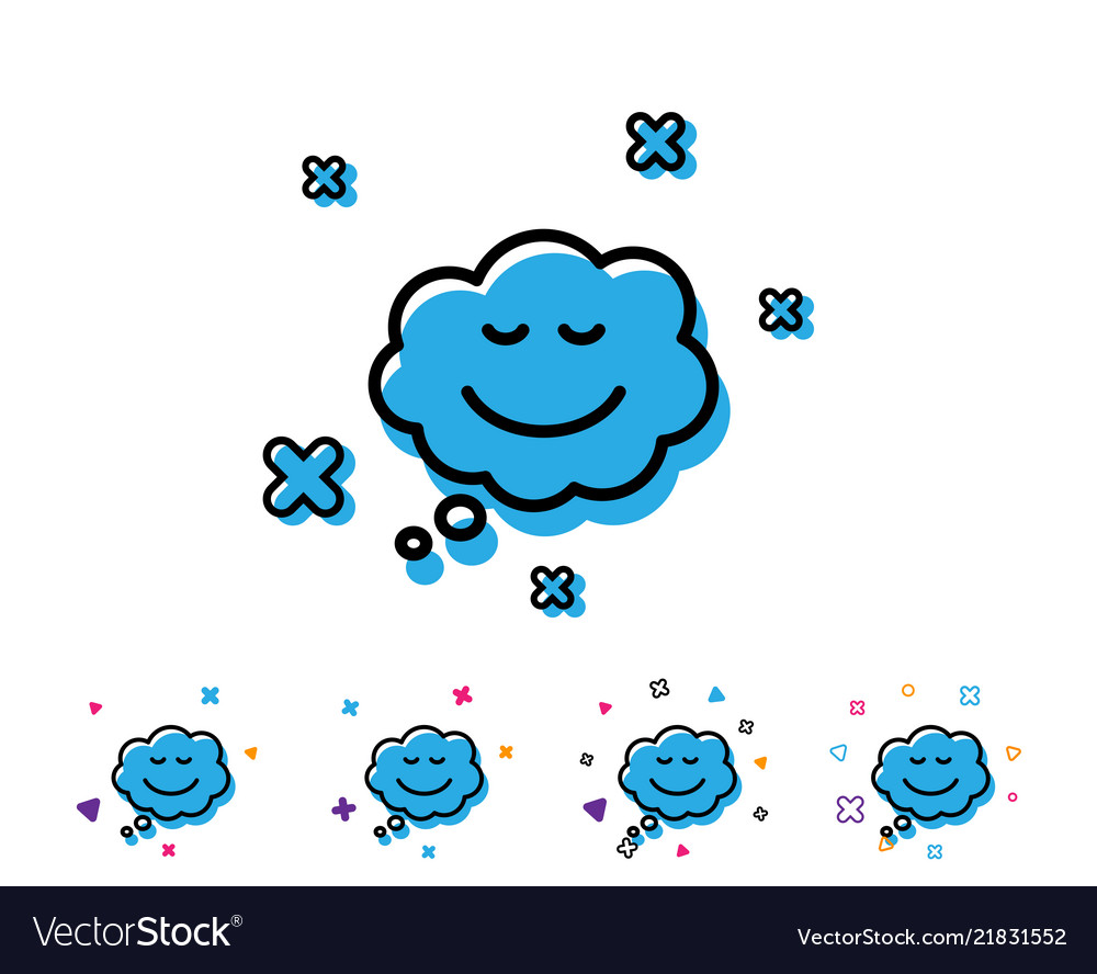 Comic speech bubble with smile line icon Vector Image