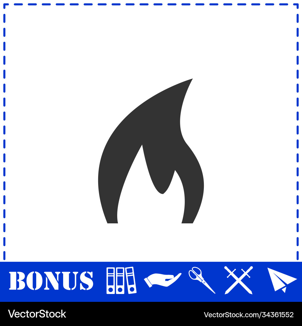 Fire icon flat Royalty Free Vector Image - VectorStock