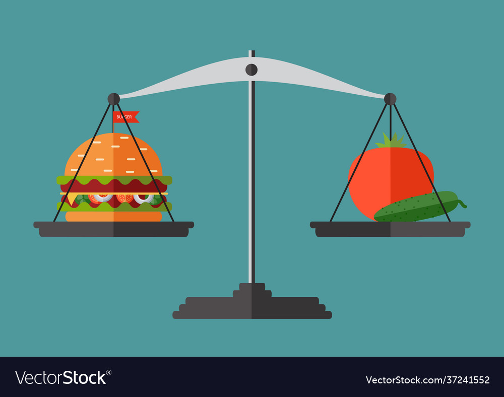 Flat design concept weight loss healthy Royalty Free Vector