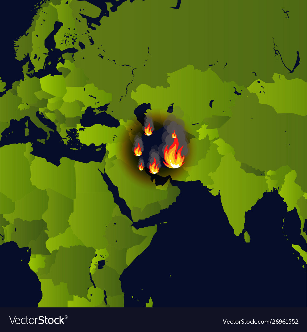 Forest Fires Banner Fire Place On Map Disaster Vector Image