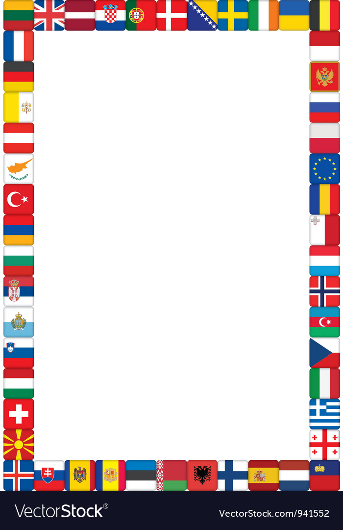 Frame made of flags Royalty Free Vector Image - VectorStock