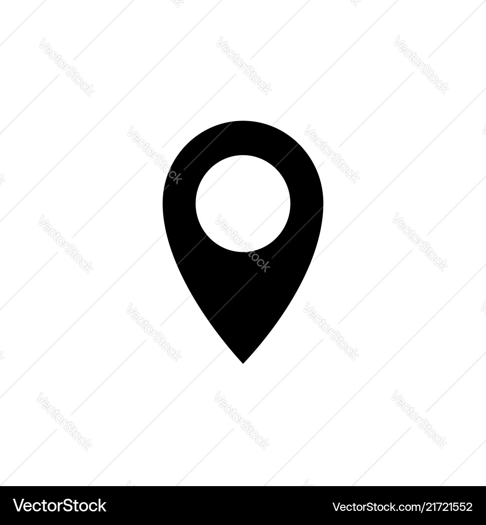 Map pointer flat icon black on white background Vector Image