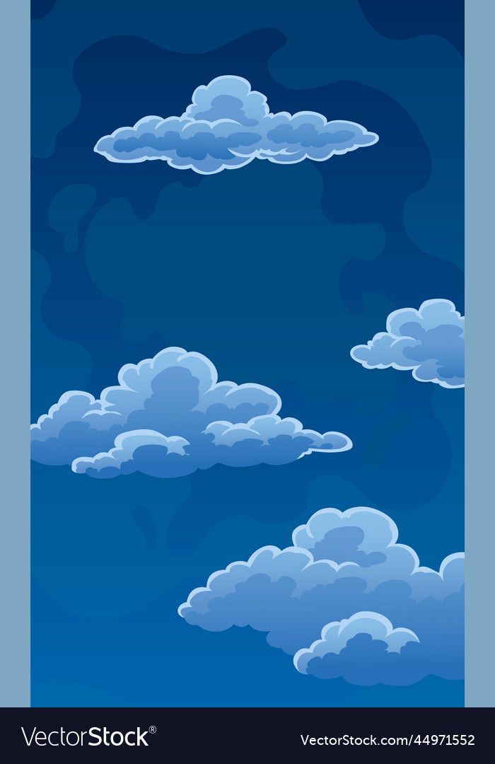 Night with clouds weather app screen mobile Vector Image