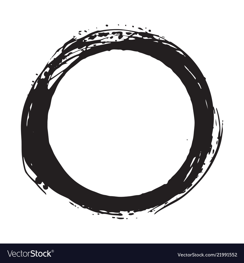 Round frame grunge textured hand drawn element Vector Image