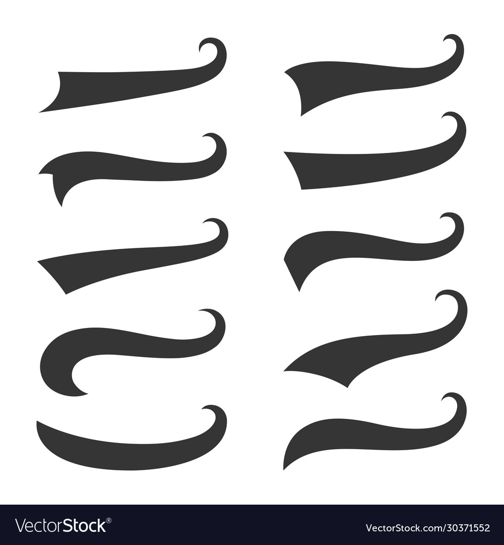 Swooshes set for athletic typography Royalty Free Vector