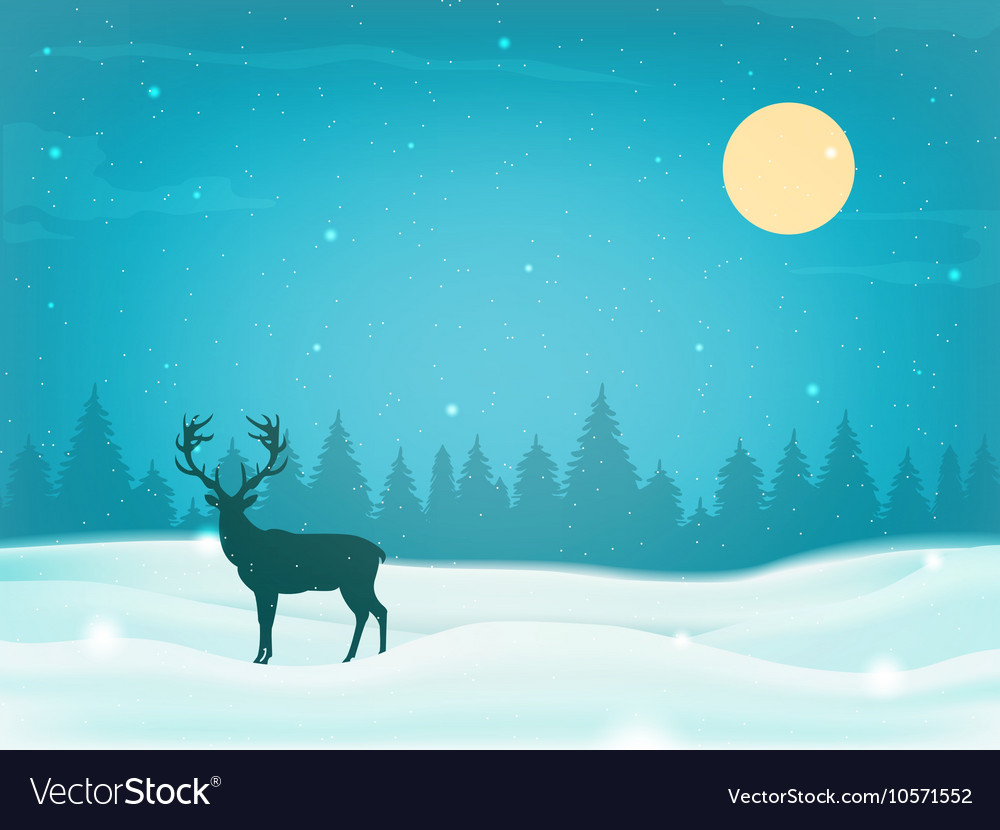 Winter landscape background with tree Royalty Free Vector