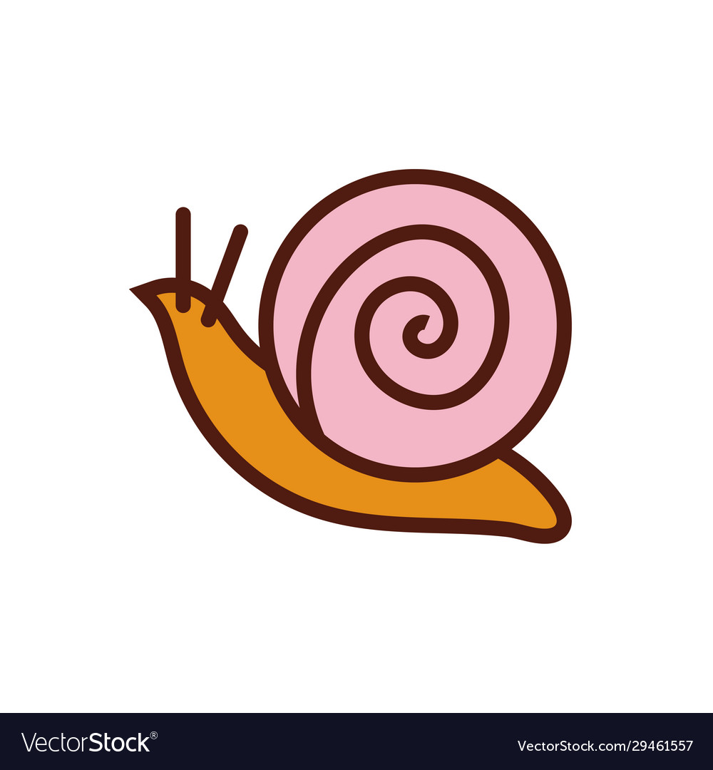 Cute snail spring animal flat style Royalty Free Vector