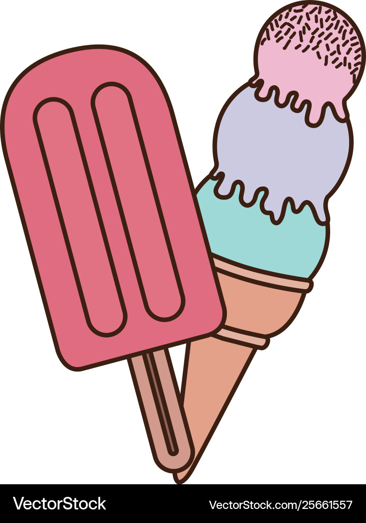 Delicious Ice Cream On White Background Royalty Free Vector