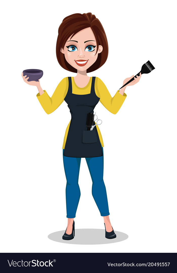 Hairdresser Woman In Professional Uniform Vector Image