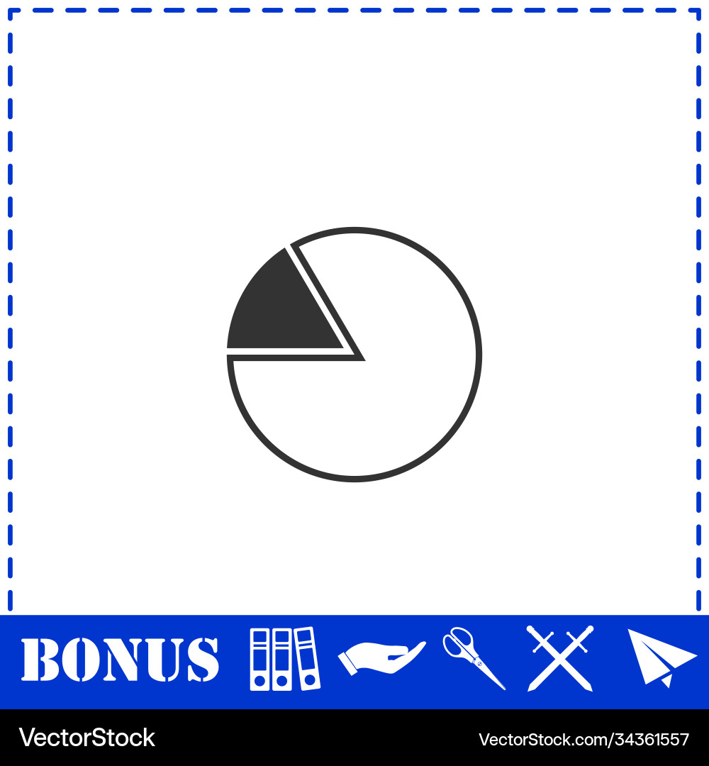 Pie chart icon flat Royalty Free Vector Image - VectorStock