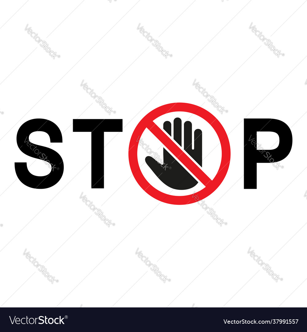 Stop sign with a circle in crossed out Royalty Free Vector