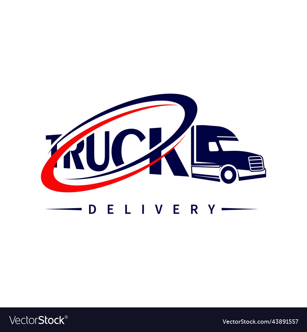 Truck logo logistics design silhouette Royalty Free Vector