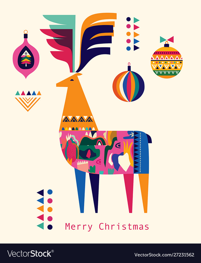 Christmas deer Royalty Free Vector Image - VectorStock