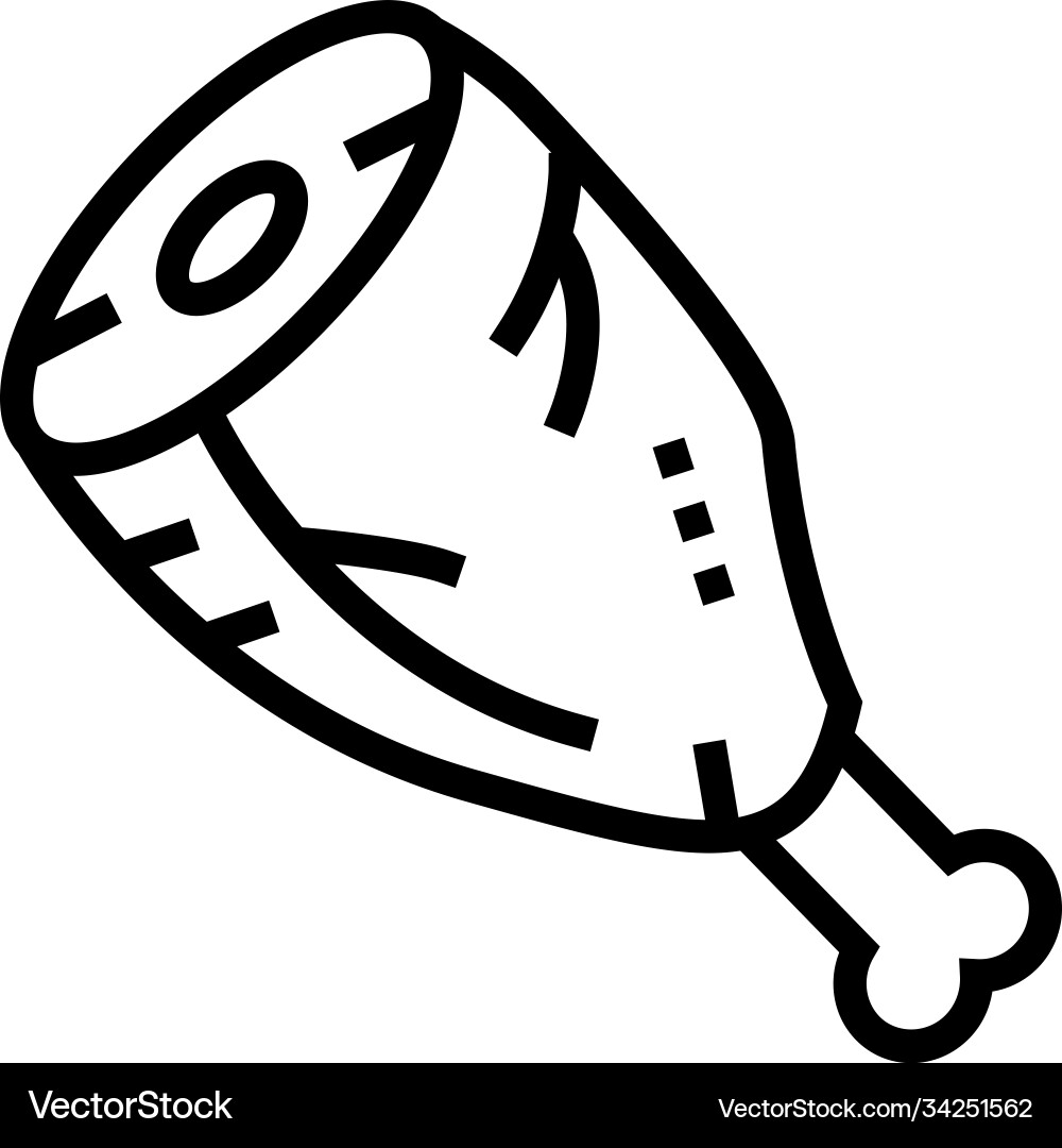 Cooked animal leg line icon Royalty Free Vector Image