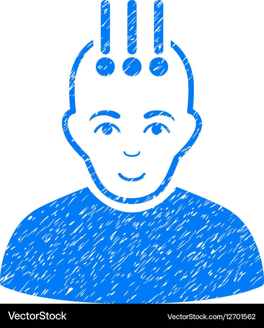 Neural Interface Grainy Texture Icon Royalty Free Vector