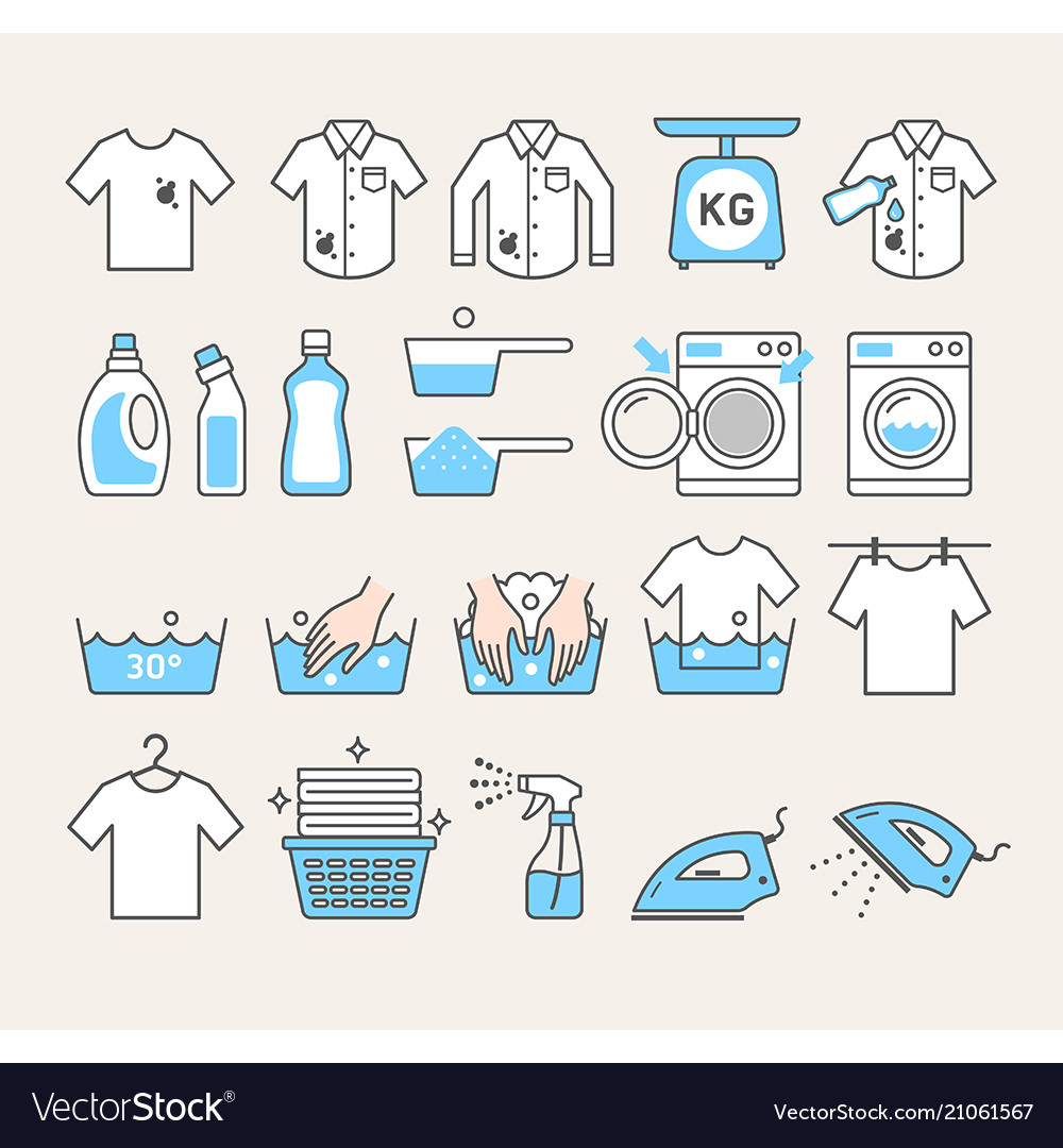 Laundry service icons Royalty Free Vector Image