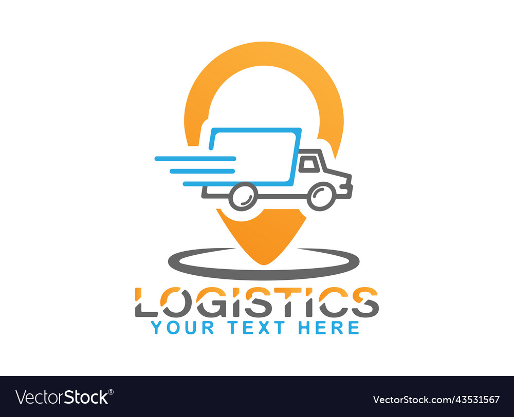 Logistics logo logo or sticker of a transport Vector Image