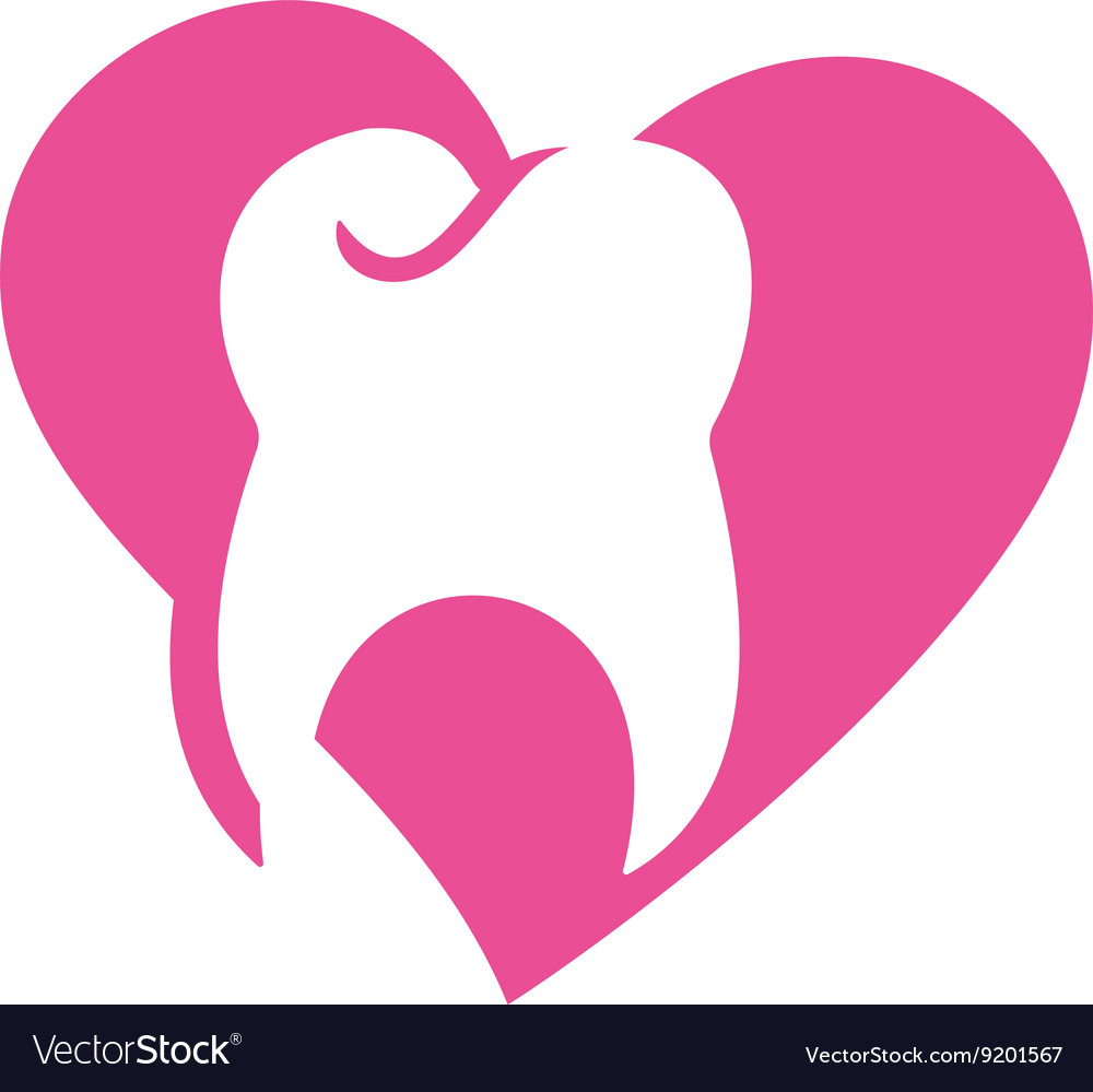 Logo dental healthy care tooth love protection Vector Image