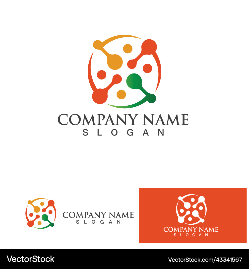 Molecule dna logo template Royalty Free Vector Image