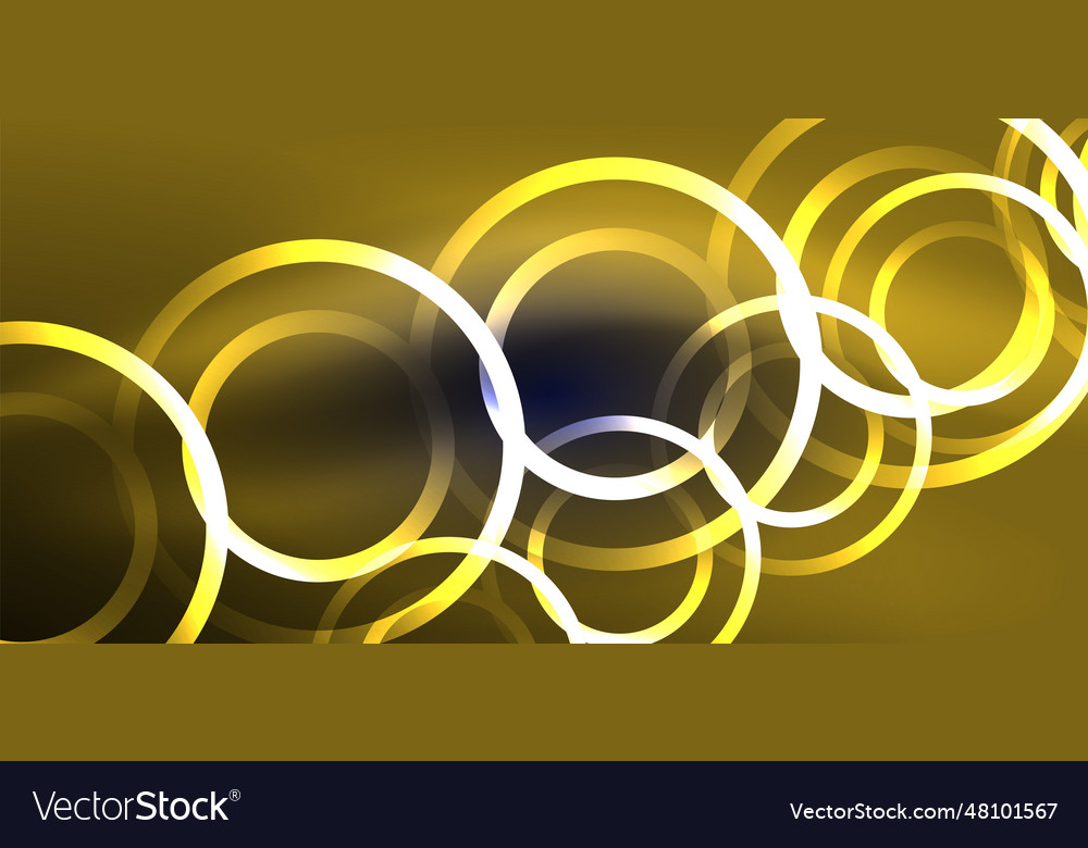 Neon laser lines circles waves abstract Royalty Free Vector