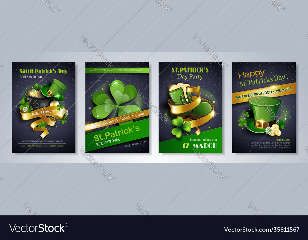 Patricks day party flyer vector image Patricks day party flyer