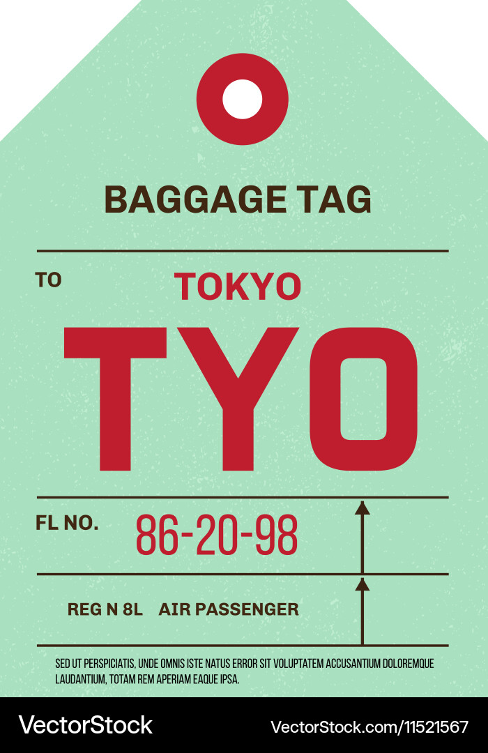 Vintage luggage tag Royalty Free Vector Image VectorStock