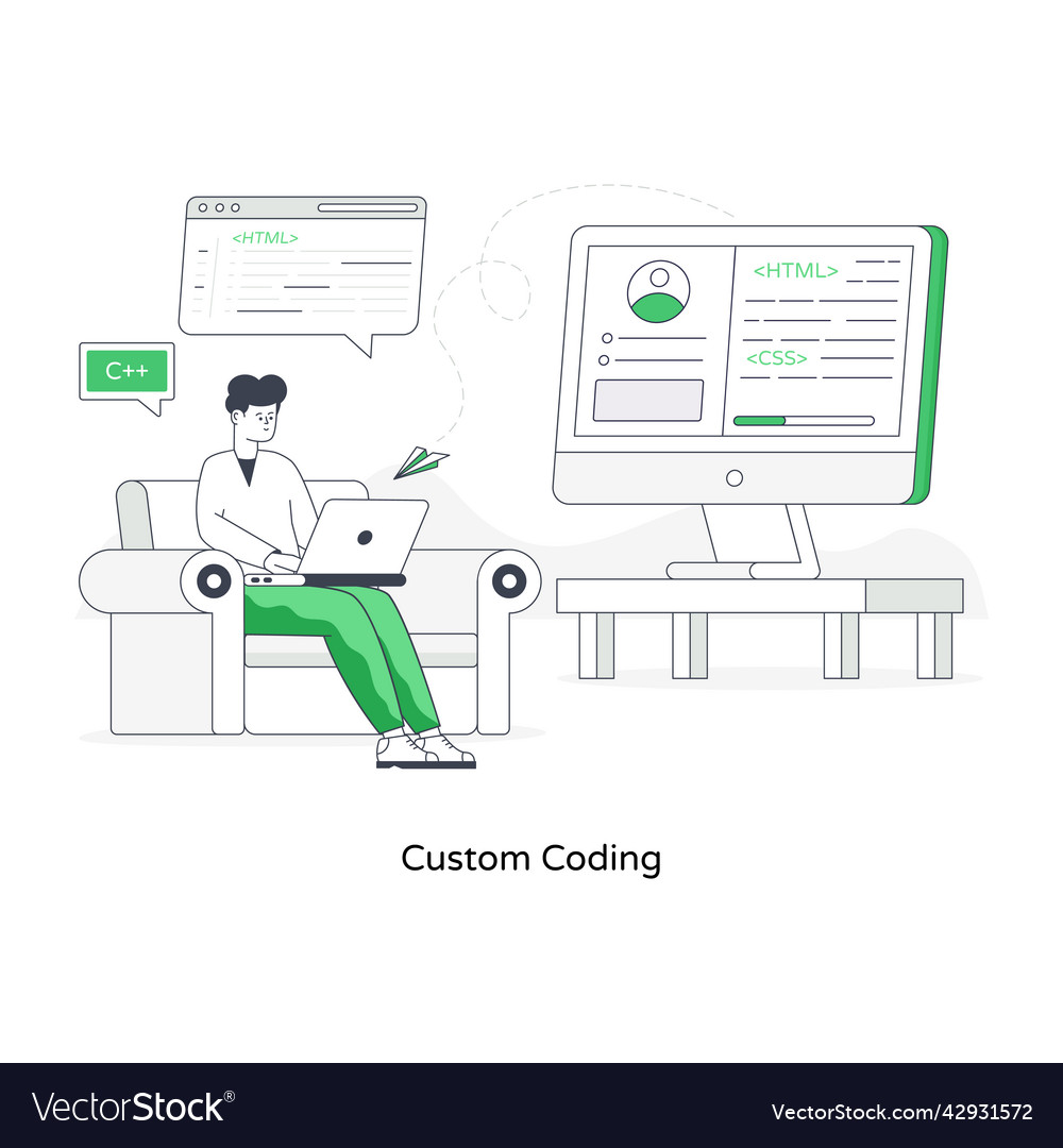 Custom coding Royalty Free Vector Image - VectorStock
