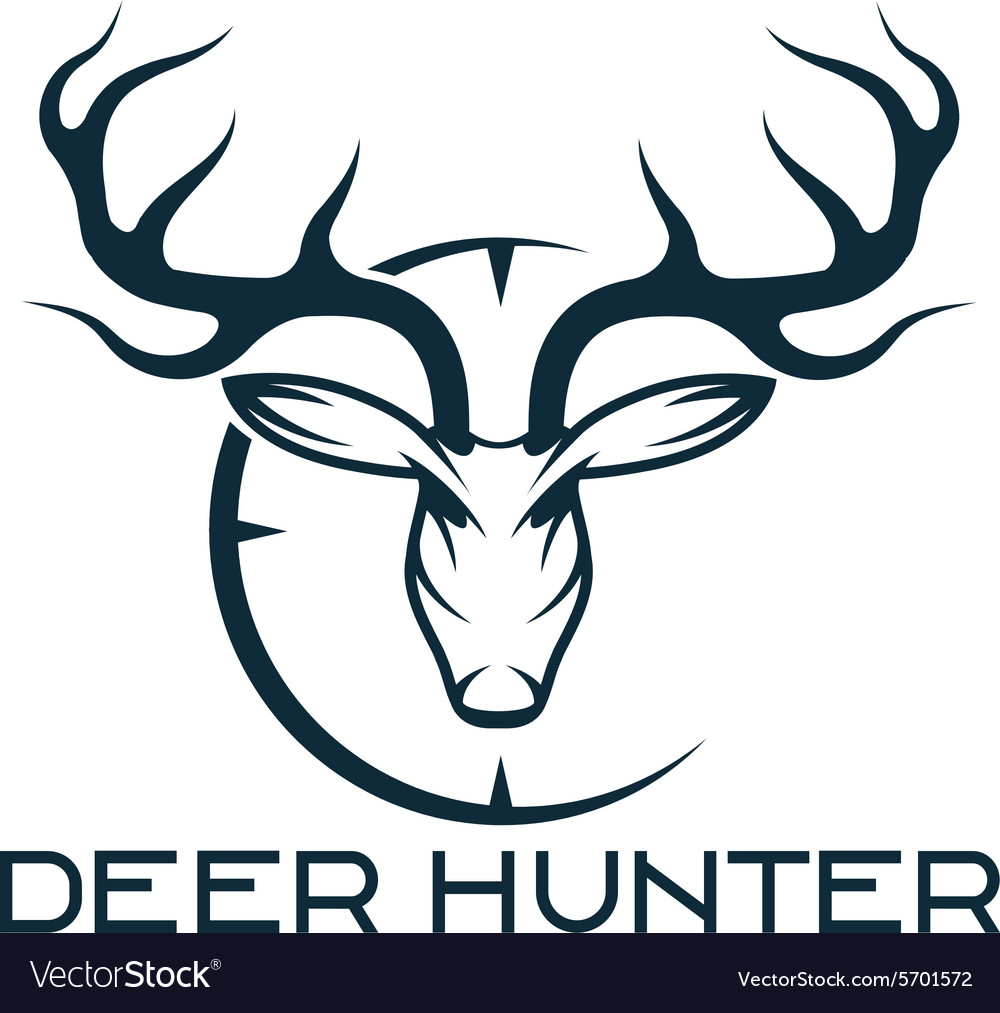 Deer hunter design template Royalty Free Vector Image