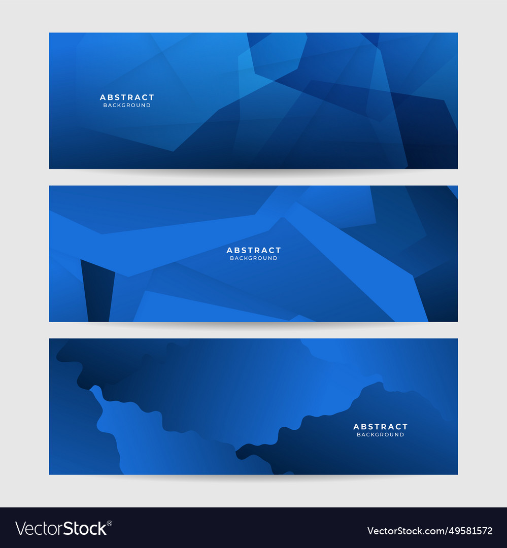 Modern Blue Abstract Web Banner Background Vector Image