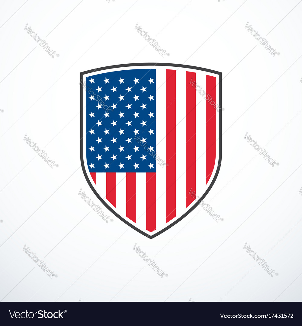 Shield With Usa Flag Royalty Free Vector Image