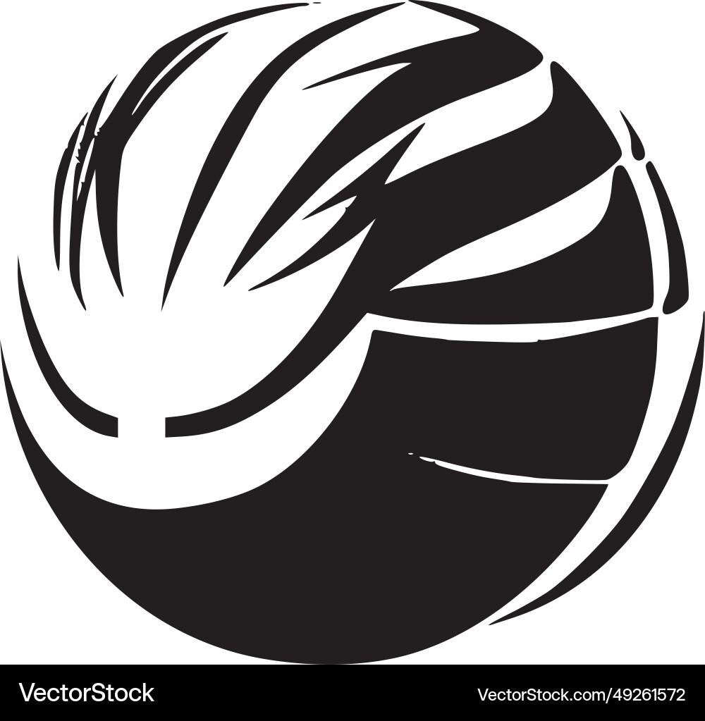 Volleyball black and white Royalty Free Vector Image
