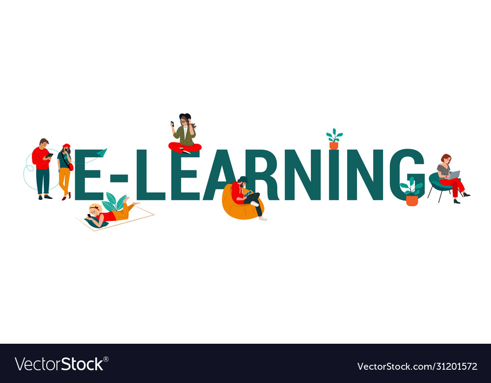 Web banner design for e-learning internet school Vector Image