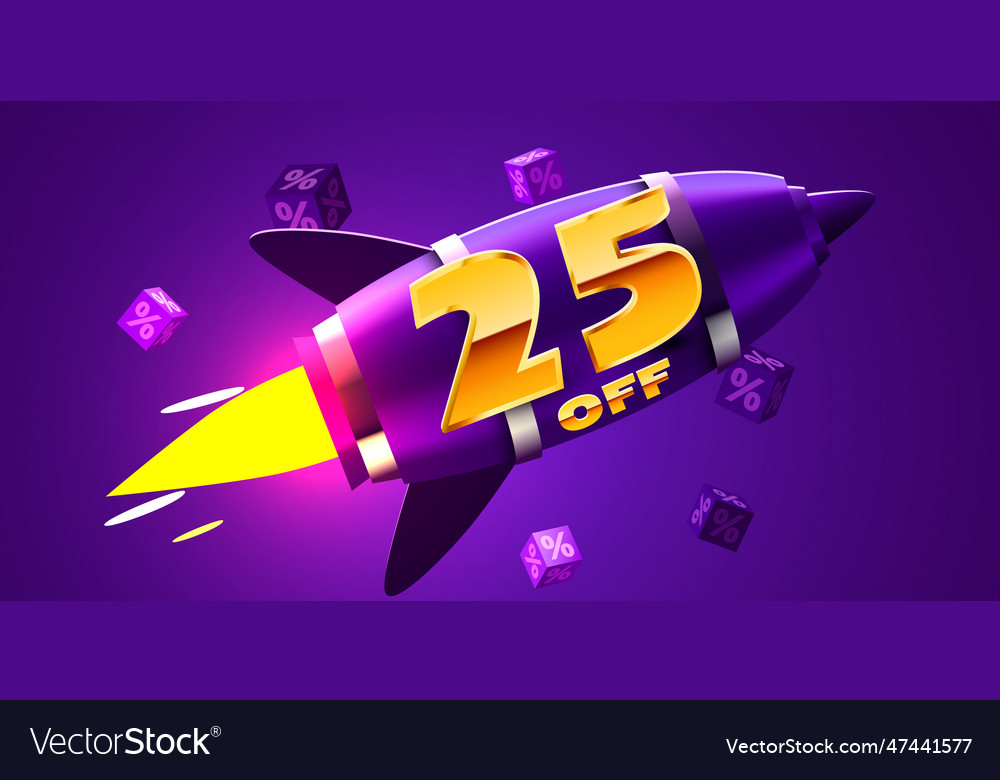 25-percent-off-discount-creative-composition-vector-image