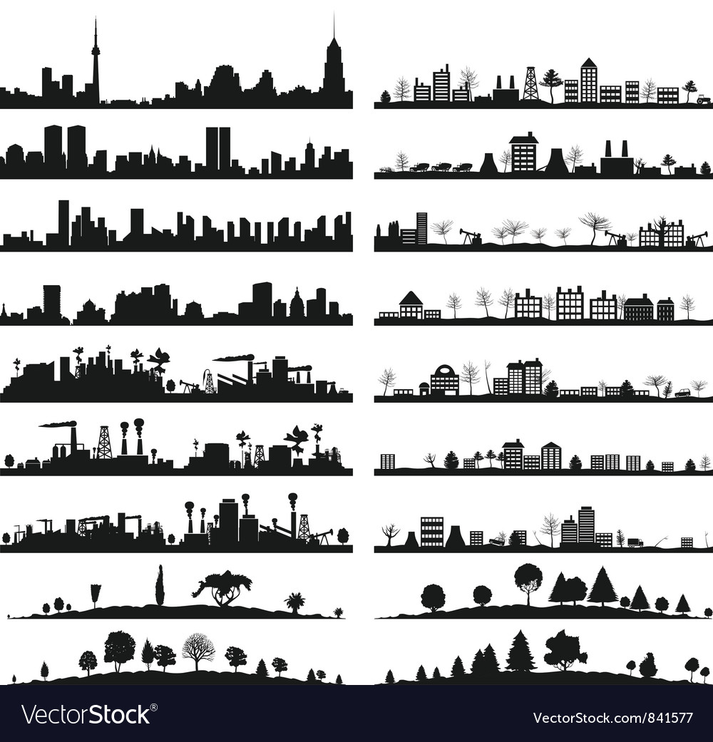 City landscape Royalty Free Vector Image - VectorStock