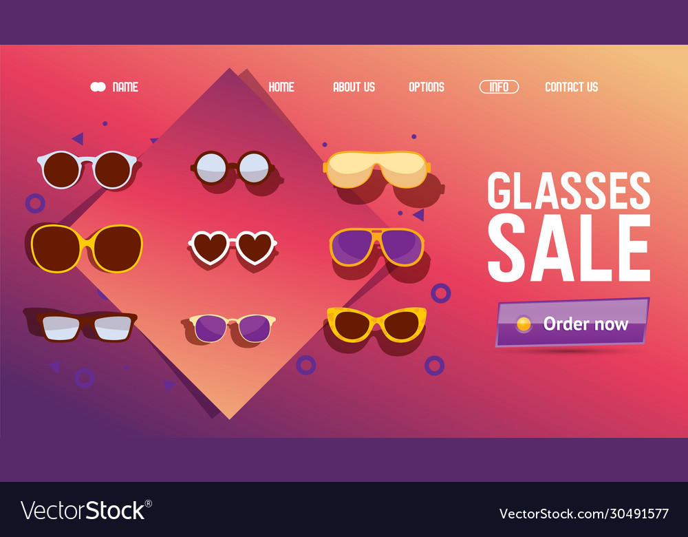 Glasses online shop sale icons for website