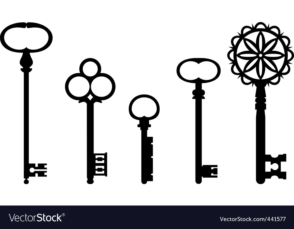 Download Vintage keys Royalty Free Vector Image - VectorStock