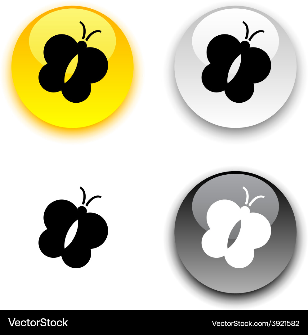 Butterfly button Royalty Free Vector Image - VectorStock