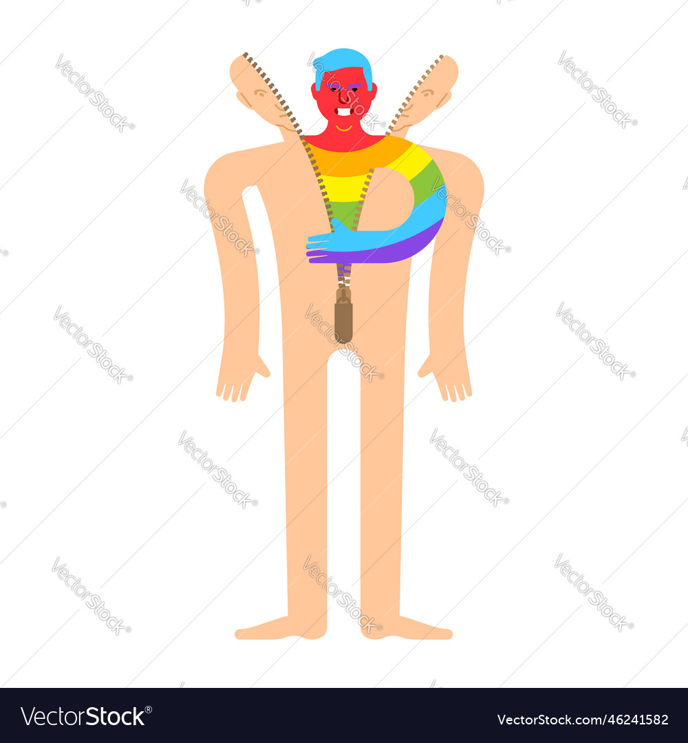 Coming out gay removes human skin Royalty Free Vector Image