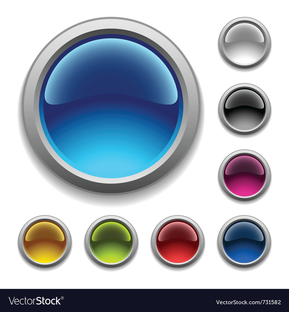 Glossy buttons Royalty Free Vector Image - VectorStock