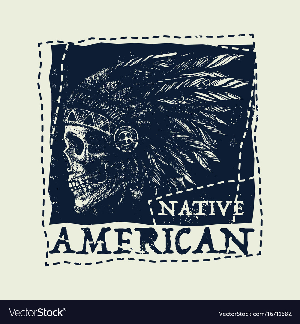 Native american vintage typography Royalty Free Vector Image