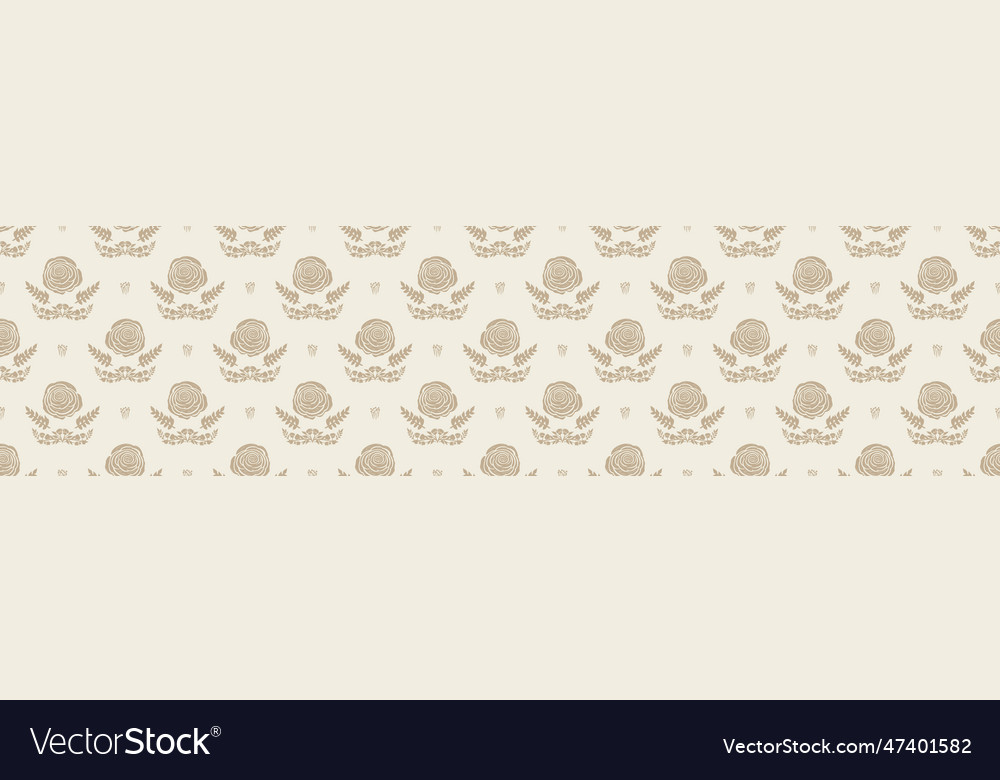 Quirky floral lino cut motif border Royalty Free Vector