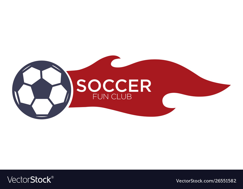 Soccer or football isolated icon with lettering Vector Image