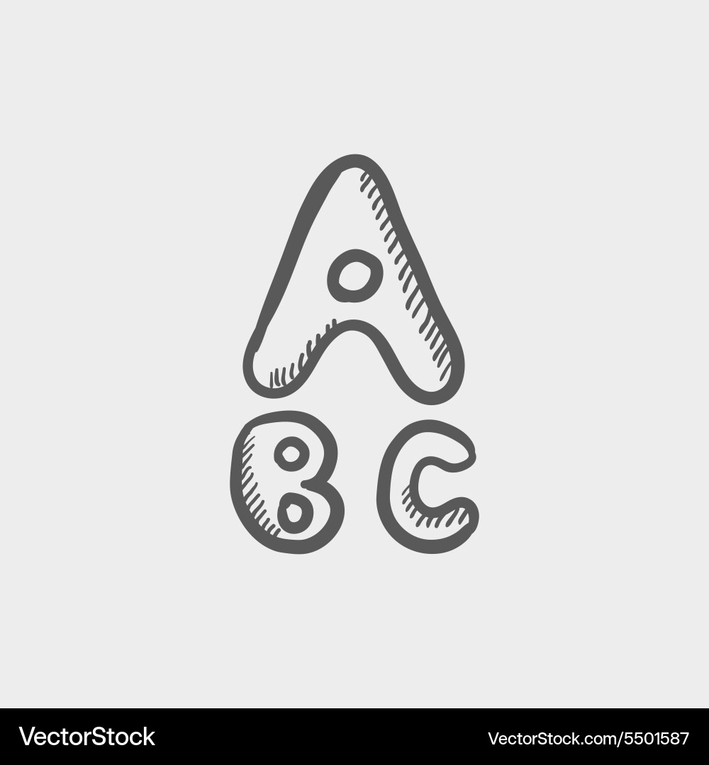 Alphabet with bold font sketch icon Royalty Free Vector