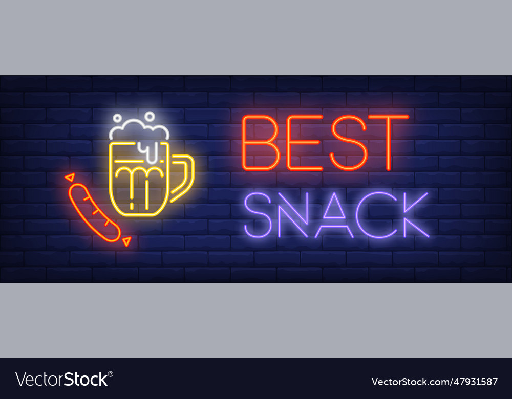 Best snack neon sign Royalty Free Vector Image