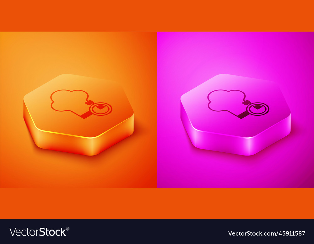 Isometric Chef Hat Icon Isolated On Orange Vector Image